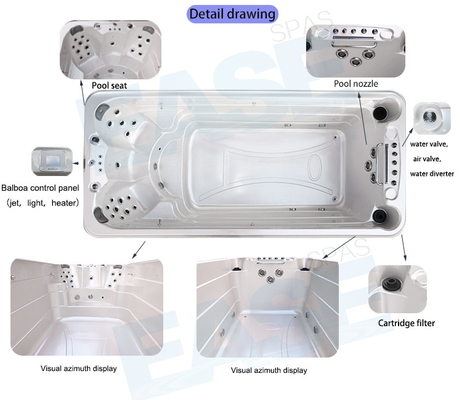 3KW Riscaldatore Piscina All'aperto Vasca Spa Vasca Idromassaggio A Immersione Fredda Acrilico Per Piscina Jacuzzi