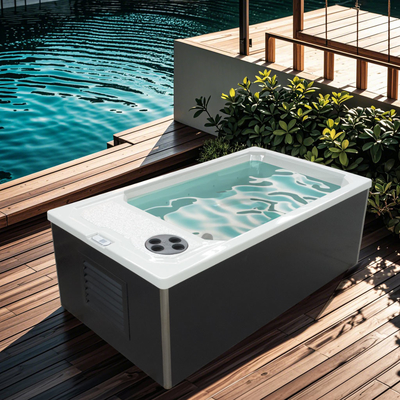 2 Persone Acrilico Rectangle Ice Tub Atleti Terapia Immersione a freddo Con Chiller