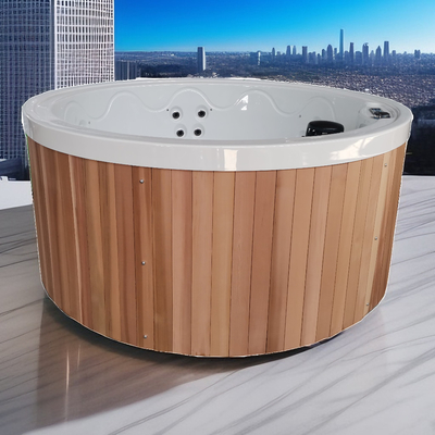 Sauna di legno di cedro rosso vasca idromassaggio spa all' aperto vasca rotonda